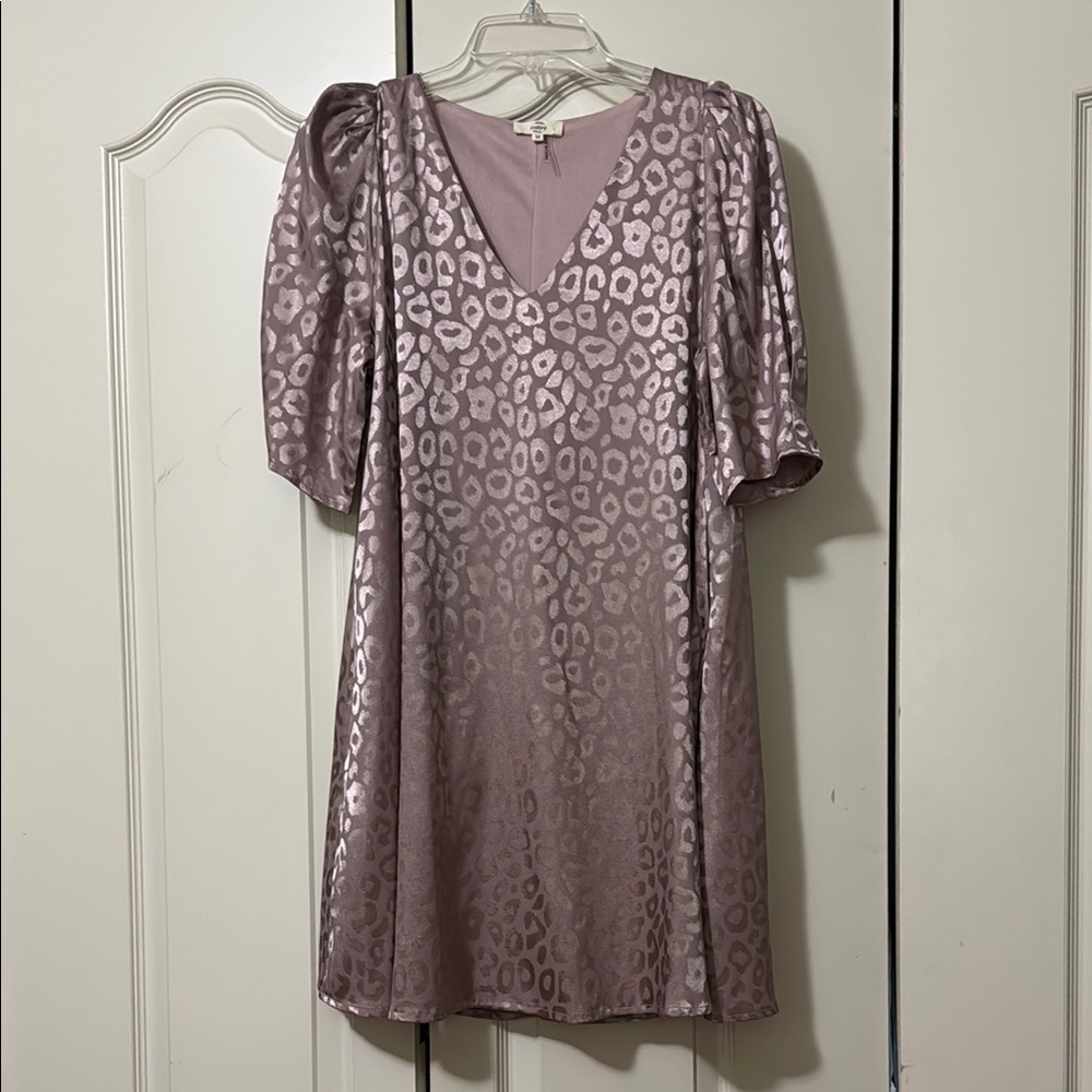 Elegant Mauve Animal Print Dress